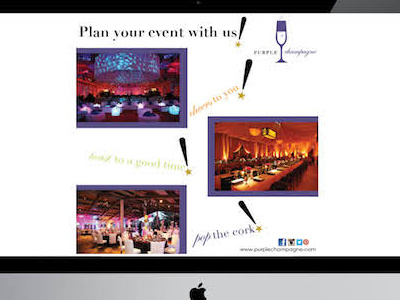 Purple Champagne Email Ads email ads graphic design identity and branding school project typography