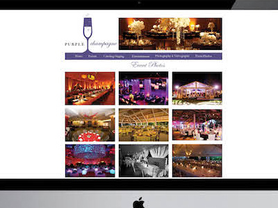 Purple Champagne Website One Click In graphic design identity and branding one click in school project typography website design