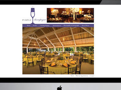 Purple Champagne Website Homepage graphic design homepage identity and branding school project typography website design