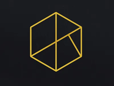 End of my Hexagon Phase dark geometry gold line logo mark