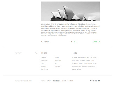 Footer blog footer notebook portfolio website