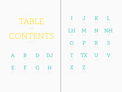 CV Dictionary Table of Contents 01 color dictionary layout table of contents typography