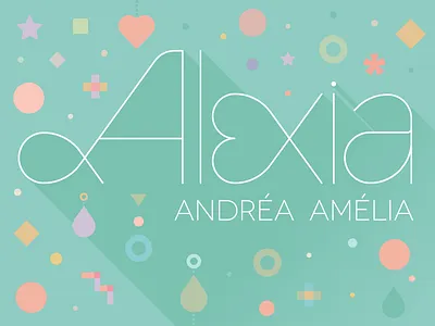 ALEXIA atrokhau clean crisp flat flat ui colors letter lettering long shadow minimal simple type typography