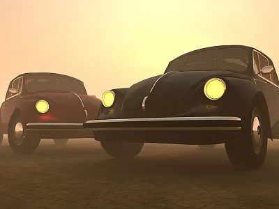 Volkswagen Käfer (Beetle) - 3D Project #2 3d beetle industrial käfer modelling project volkswagen vw