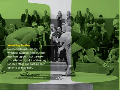 Wrestling Section editorial feature magazine photo treatment