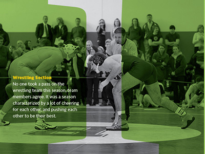 Wrestling Section editorial feature magazine photo treatment