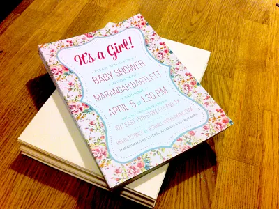 Baby Shower Invite baby shower floral pattern girlie stuff invitation typography