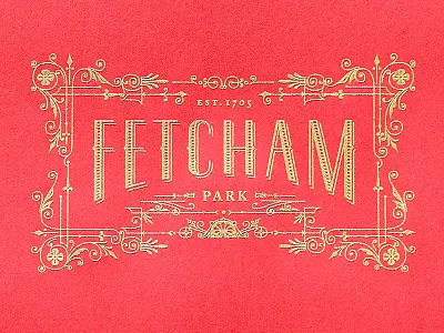 Fetcham Park Sum/fall Border Engraved engraving fetcham park identity kevin cantrell design lettering