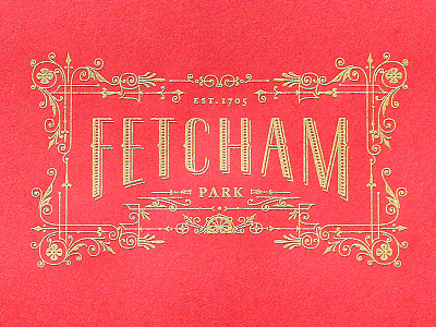 Fetcham Park Sum/fall Border Engraved engraving fetcham park identity kevin cantrell design lettering