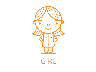 #25 Girl digital freelance illustrator girl illustration illustrator lines orange vector