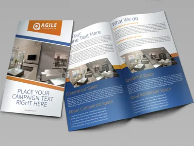 Creative Real Estate / Interior Design Bi Fold Brochure Vol 10 ad advertising bi fold bi fold branding design business bi fold business material clean design corporate bi fold graphic river real estate template
