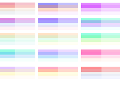 Colour palette options color flat neon pastel transparent