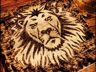 Lion lion pyrography wood woodburn woodburning