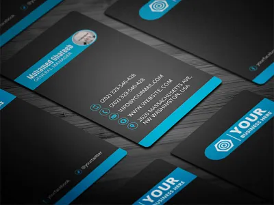 Creative Corporate Business Card 33 2 side 300 dpi bleed area business card clean cmyk color mode corporate creative design easy customize vertical