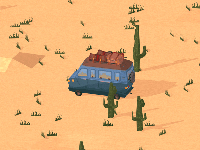 Desert.gif 3d animation car cinema 4d desert gif motion pixel