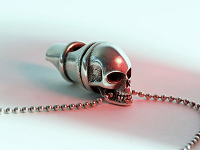 Silver Whistle of the Dead 3d print 3d printing jewelry pendant pookas shapeways silver skullwhistle