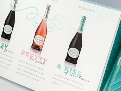 Michelle Sparkling Brochure bottle brochure bubbly champagne collateral foil print sparkling wine wine