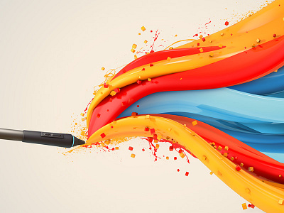 Stylus Splash 3d 3d illustration c4d cinema 4d cinema4d design realism splash stylus