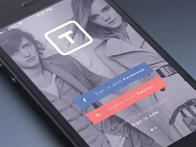 Thread Login app blue fashion iphone orange thread ui ux