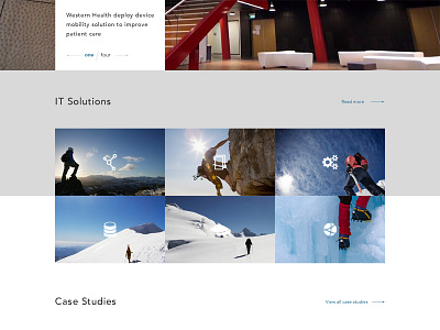 IT Services homepage banner design grid home page photography typography web website