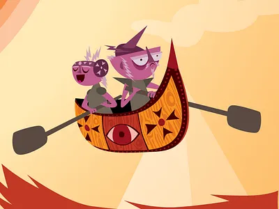 Middle I boat illustration phoenix tribe vector