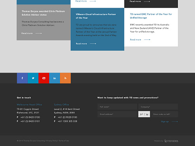 IT Services - footer contact design footer form grid icons media newsletter social typography web website