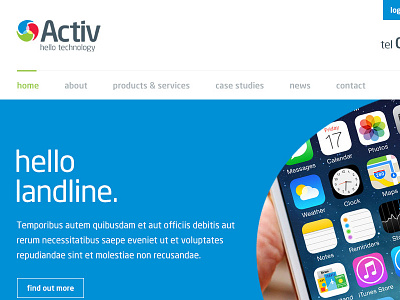 Activ Telecom activ telecom iphone login menu navigation neo sans telephone