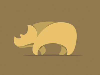 Walking Rhino animal logo mark rhino vector