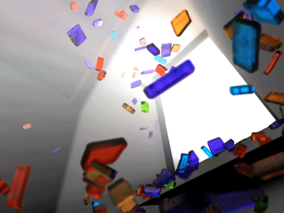 Beyond The Building 3 3d animation blue church cinema 4d clean dynamics gif green orange simple stained glass