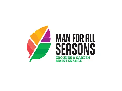Man for all Seasons company design garden gardening grounds leaf logo maintenance seasons