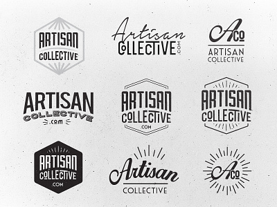 Artisan Collective black grunge logo retro type typography vintage white