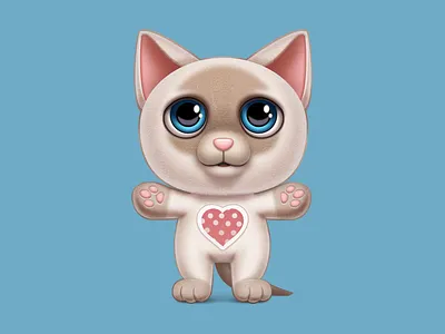 Cute huggy cat cartoon cat character fabric gift heart hugs illustration photoshop toy vector wladza