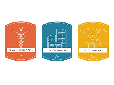Badge Series badge business community flat health outline