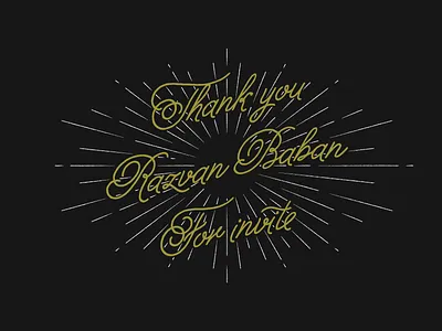 Thank you black gold invite line stroke