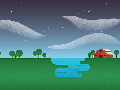 Farm building farm geometric illustration landscape