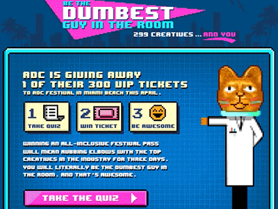 Laser Cat App 8 bit adc app art directors club laser cat quiz