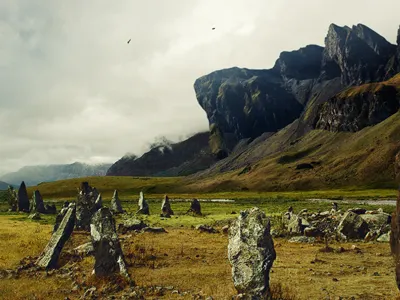 Lowland digital art lowland matte painting mountain photomanipulation photoshop rocks valley