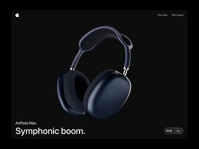 AirPods Max Showcase 3d 3d animation 3d web airpods animation apple blender headphone hero layout design max music product product design showcase ui ux design web concept web design