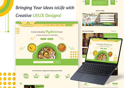 Veg Restaurant UI/UX – Fresh & Modern Design 🍽️ branding designtrends dribbble graphic design ui webappdesign