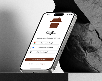 Coffee App - Sign Up Screen UI Design flat design