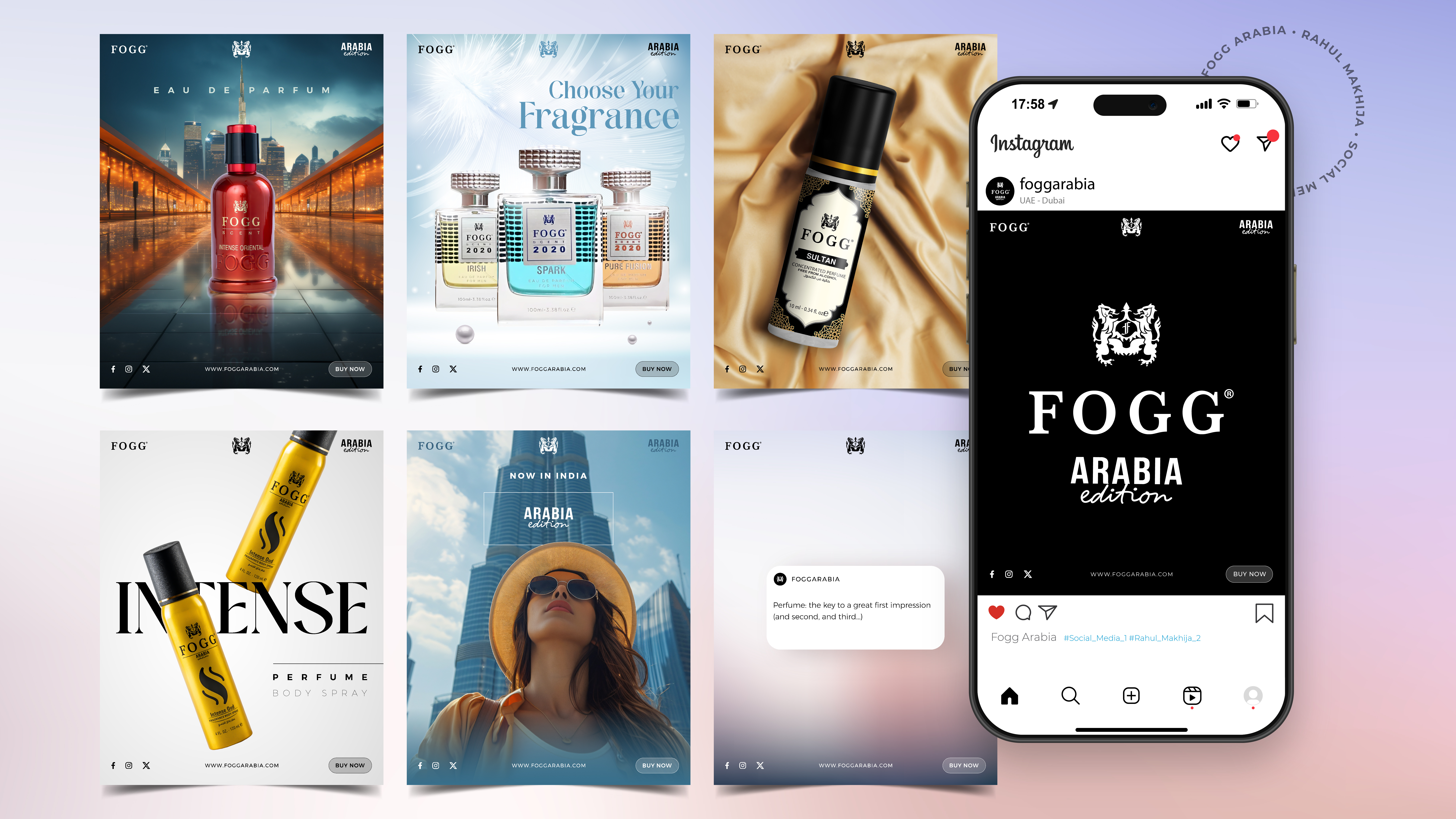 FOGG ARABIA | SOCIAL MEDIA | PRODUCTS | MARKETING INSTA cosmetics fogg graphic design new product design rahul makhija social media ui ux