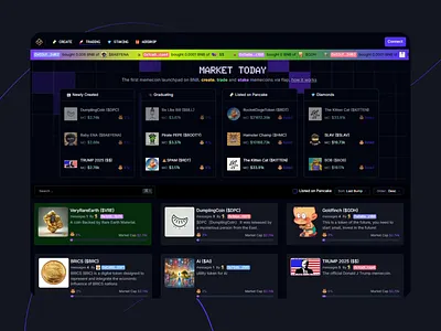 MemeFi-realistic memecoin launchpad crypto ecosystem crypto trading dark mode ui defi trading financial tech futuristic finance landing page landing page meme coins meme economy meme finance meme token exchange memecoin launchpad memecoin trading memefi next gen finance token marketplace ui ux ux ui web3 revolution