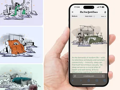 Bringing Cozy to Life: NYT x Bedsure Illustration Series brand branding content creation editorial handdrawn illustration illustrator sketch the new york times visual storytelling