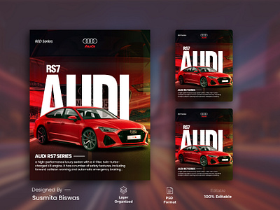 Redefined Power: Audi RS7 Red Series Banner Design