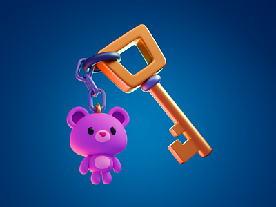 Keychain | Kitty Adventure Icons 3d 3d art 3d icon adventure animation bear branding character cute design digital art game art graphic design icon illustration illustrator key logo render ui