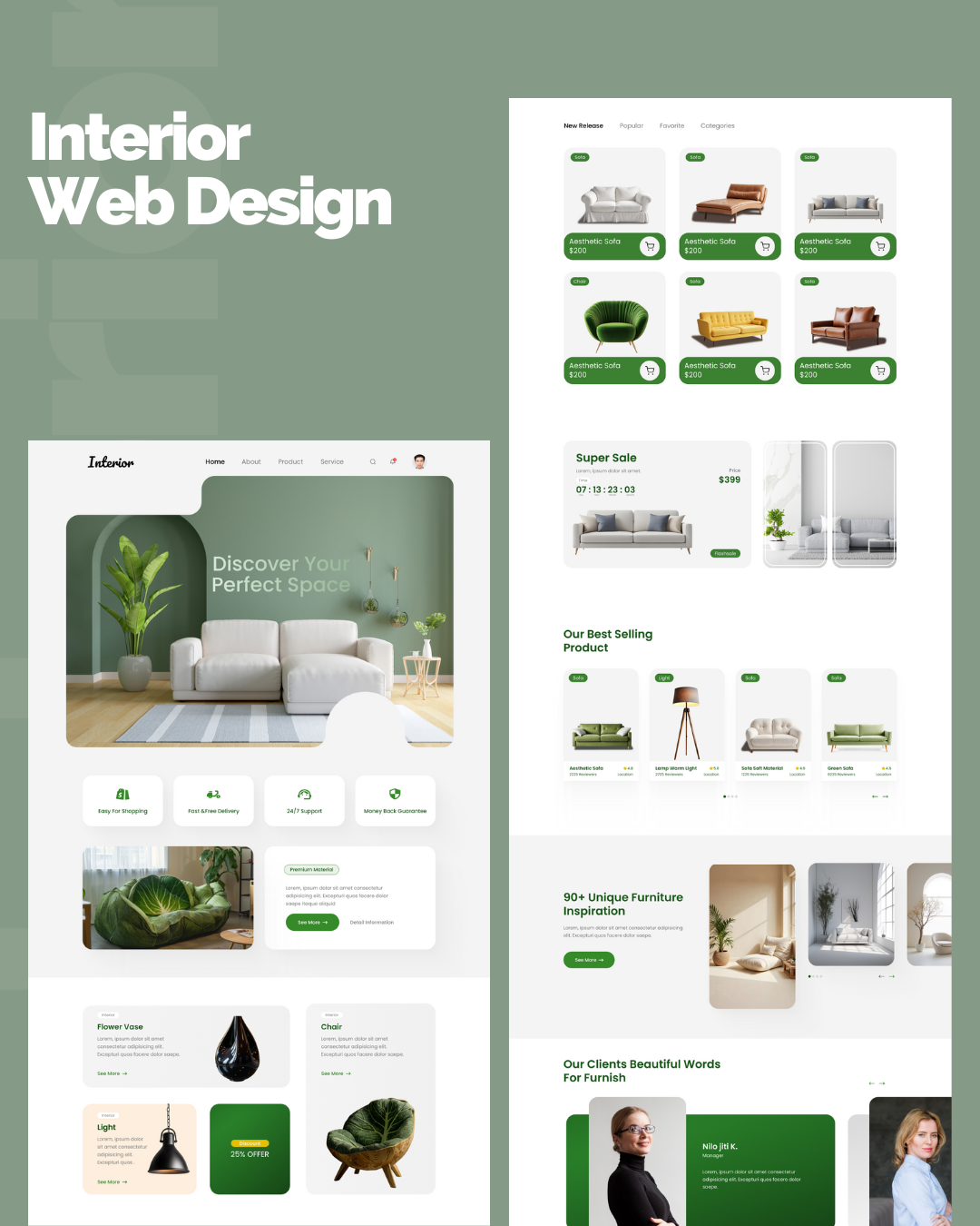 Example of Landing Page, Website And App Design