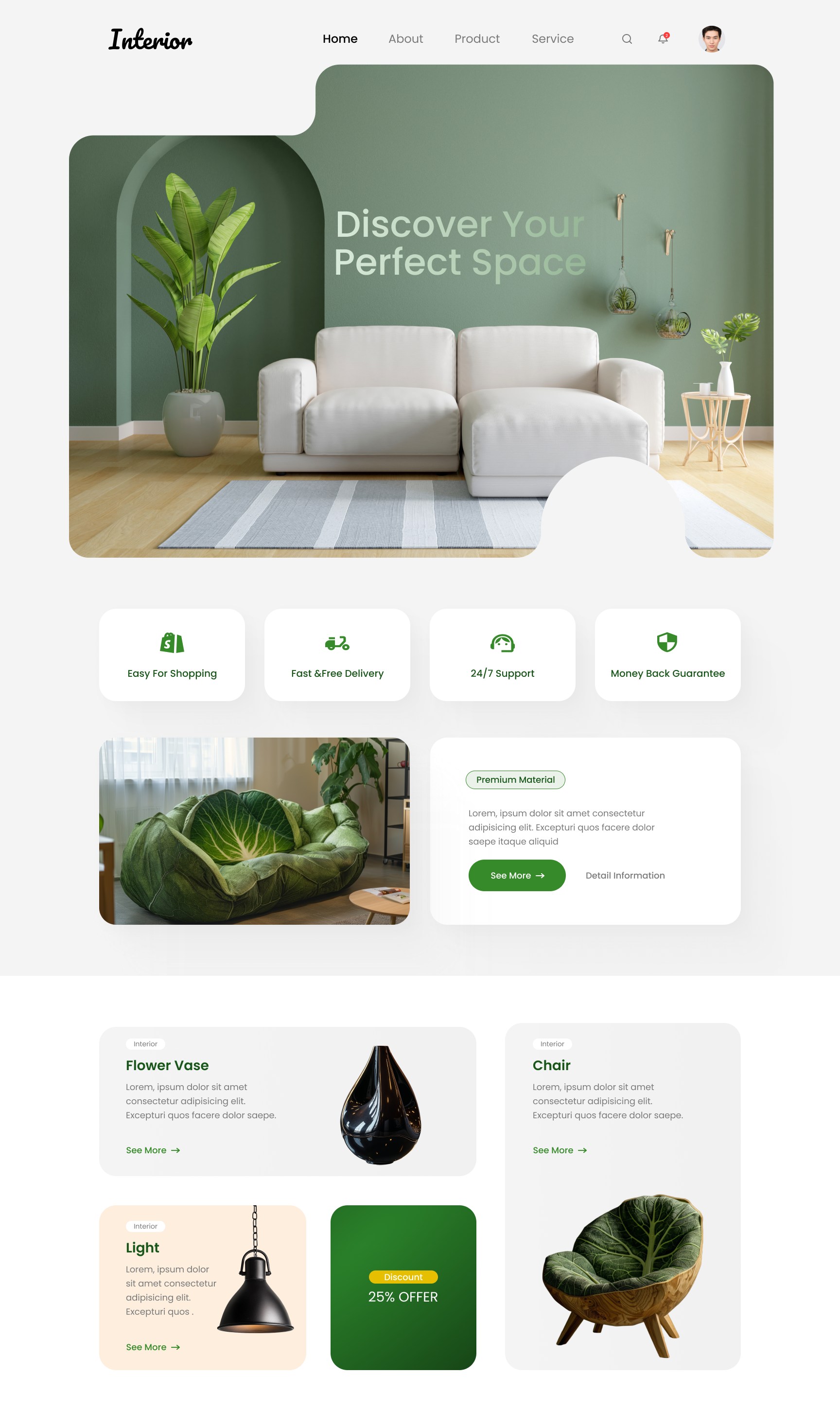 Example of Landing Page, Website And App Design