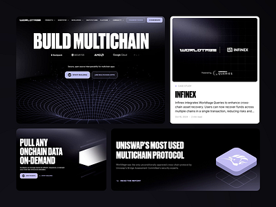 Worldtange Multichain Platform blockchain dark theme data visualization defi design google cloud illustration informative landing page modern multichain onchain ui ui design user interface ux ux design uxui web ui web ux