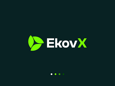 Eco logo Of EkovX, Leaf logo, Green Logo ecology ecommerce green leaf leaves mark saas solar power