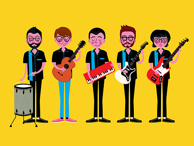 Justin Roberts Band Illustration band illustration character design design graphic design illustration mid century illustration vector